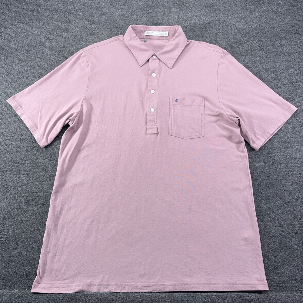Criquet Shirt Mens Large Pink Polo Golf Short Sleeve Outdoor Casual